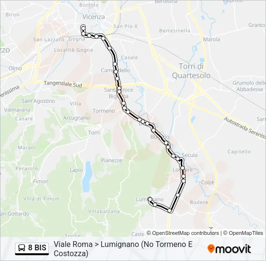 8 BIS Bus Line Map