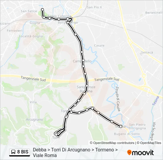 8 BIS Bus Line Map