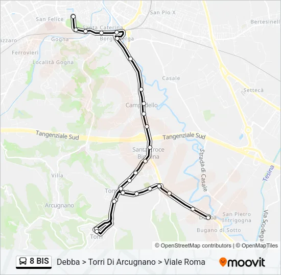 8 BIS Bus Line Map