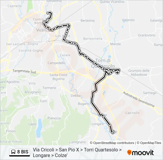 8 BIS Bus Line Map