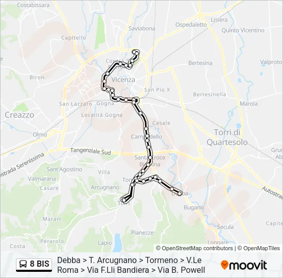8 BIS Bus Line Map