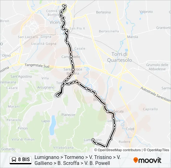 8 BIS Bus Line Map