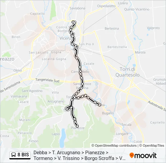 8 BIS Bus Line Map
