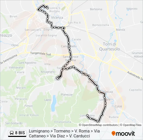 8 BIS Bus Line Map