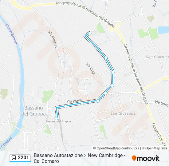 2201 Bus Line Map