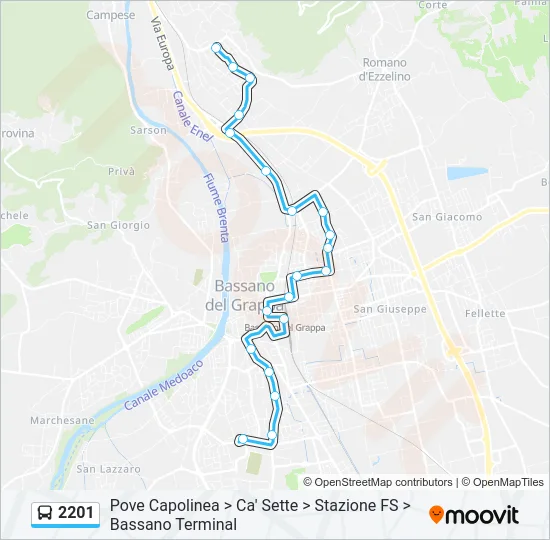 2201 Bus Line Map