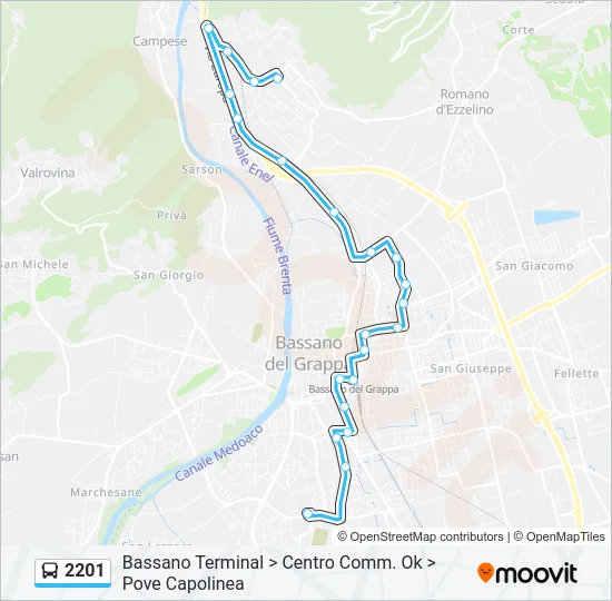 2201 Bus Line Map