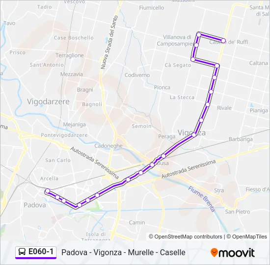 E060-1 Bus Line Map