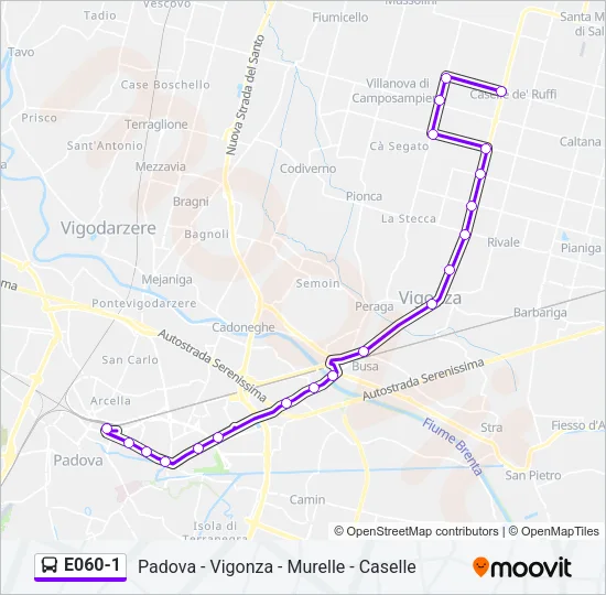 E060-1 Bus Line Map