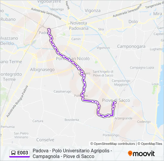 E003 Bus Line Map