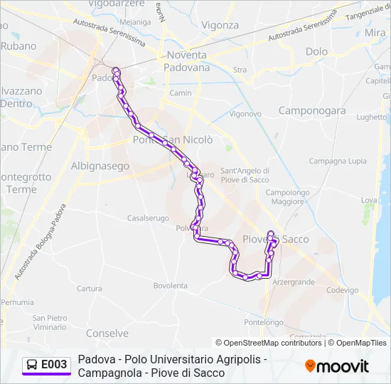 E003 Bus Line Map
