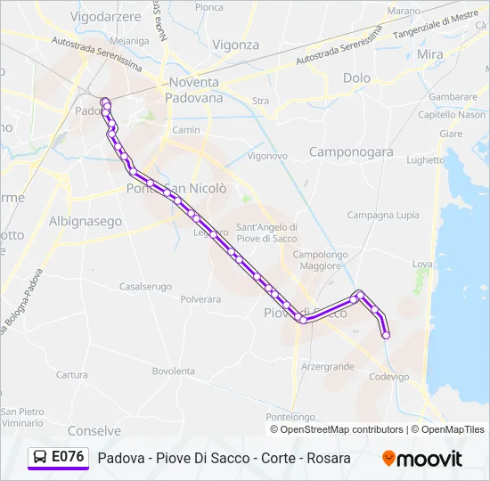 E076 Bus Line Map