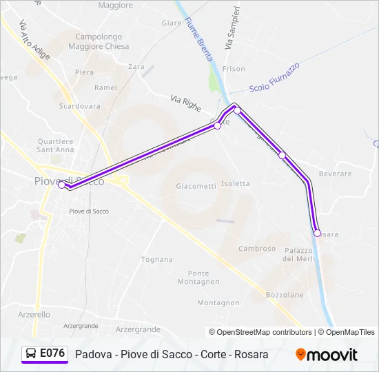 E076 Bus Line Map