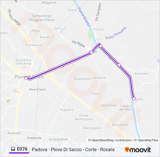 E076 Bus Line Map
