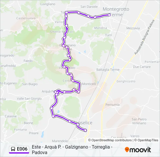 E006 Bus Line Map