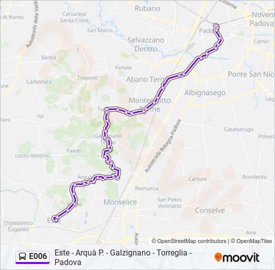 E006 bus Line Map