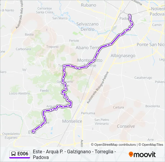 E006 Bus Line Map