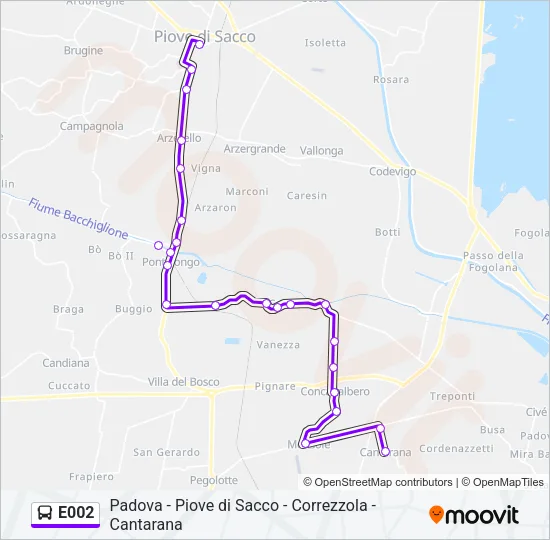 E002 Bus Line Map