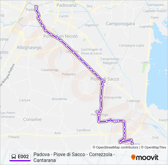 E002 Bus Line Map