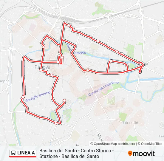 LINEA A Bus Line Map