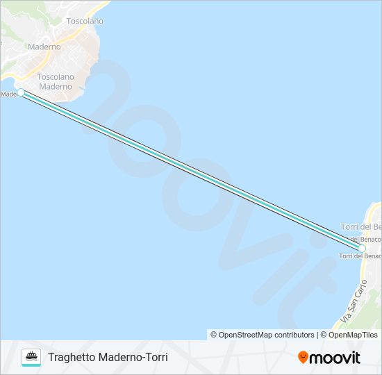 Percorso linea navigazione TORRI-MADERNO