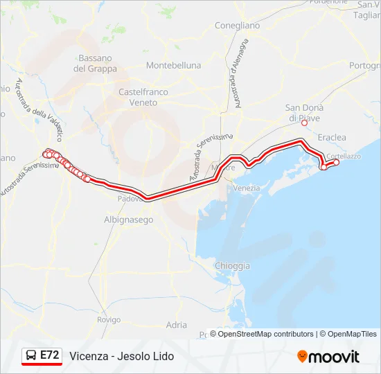 E72 Bus Line Map