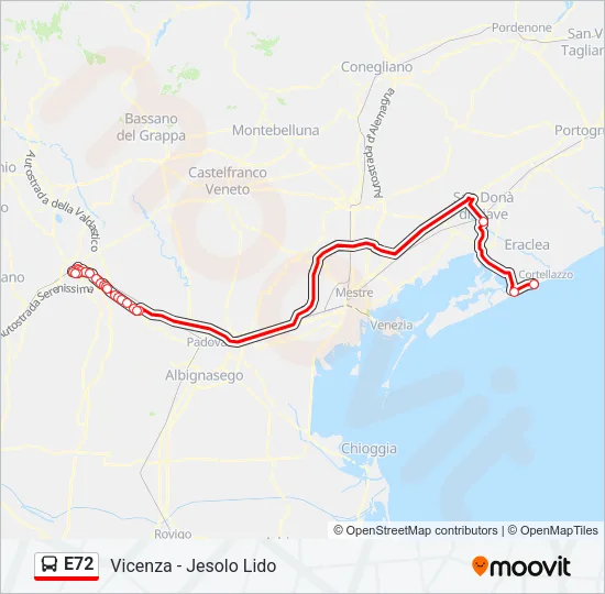 E72 Bus Line Map