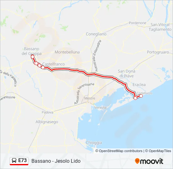 E73 Bus Line Map