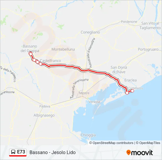 E73 Bus Line Map