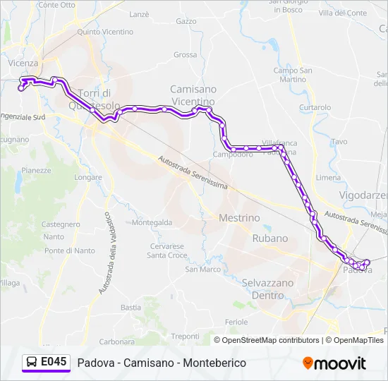 E045 Bus Line Map