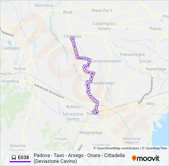 E038 Bus Line Map