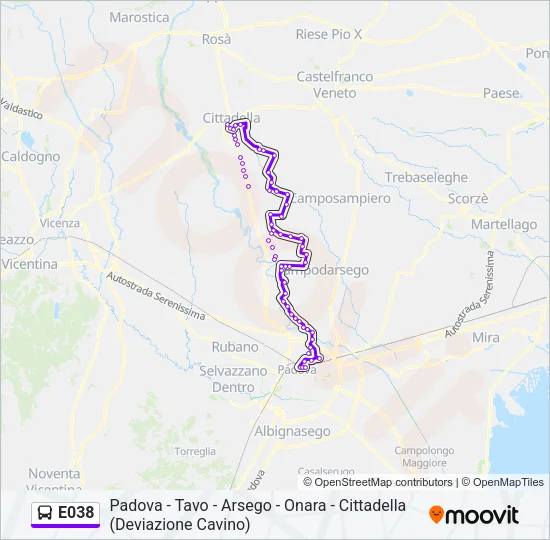 E038 Bus Line Map