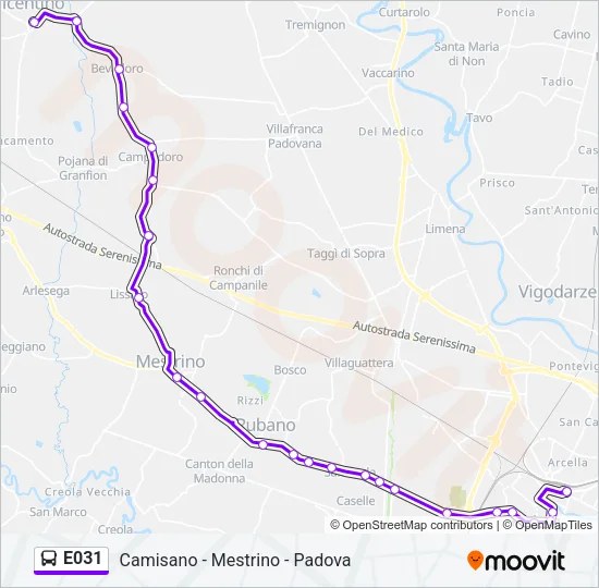 E031 Bus Line Map