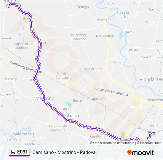 E031 Bus Line Map