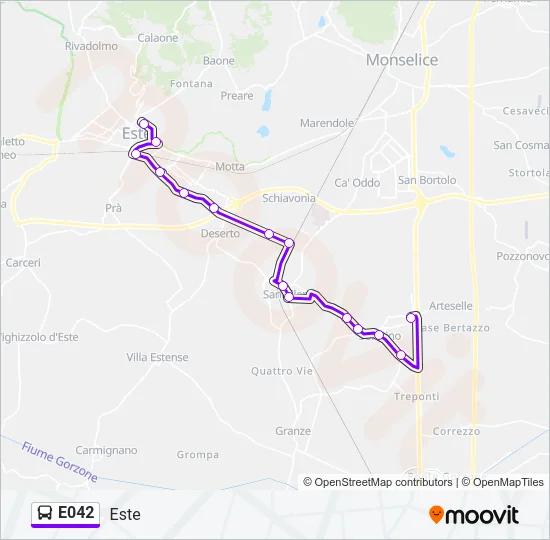 E042 Bus Line Map