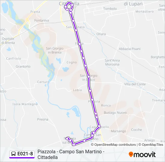 E021-8 Bus Line Map