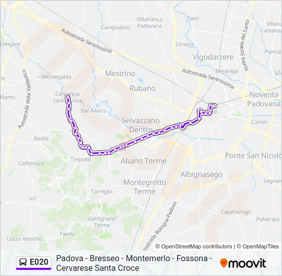 E020 Bus Line Map