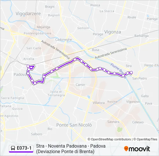 E073-1 Bus Line Map