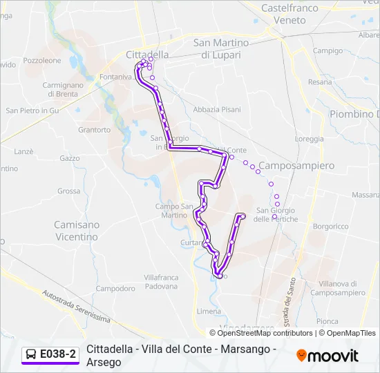 E038-2 Bus Line Map