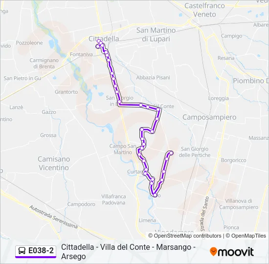 E038-2 Bus Line Map