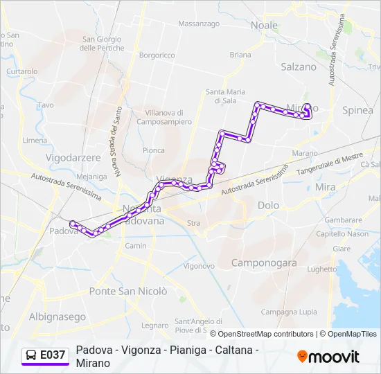 E037 Bus Line Map