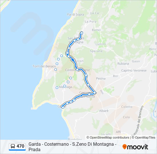 470 bus Line Map