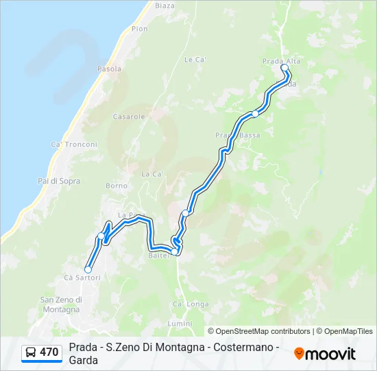 470 Bus Line Map