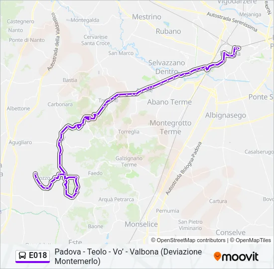 E018 Bus Line Map