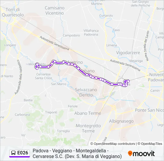 E026 Bus Line Map