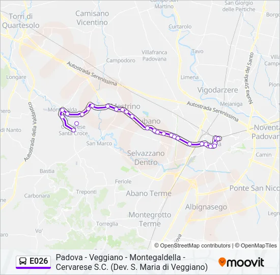 E026 Bus Line Map