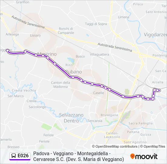 E026 Bus Line Map