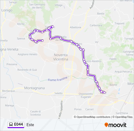 E044 bus Line Map