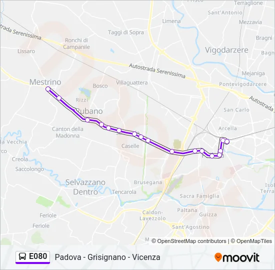 E080 Bus Line Map