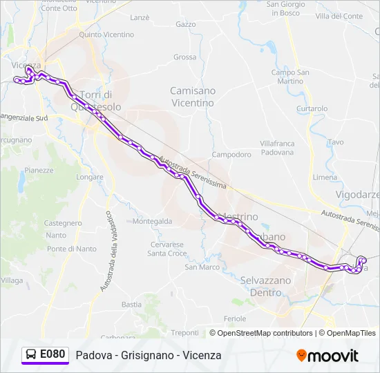 E080 Bus Line Map